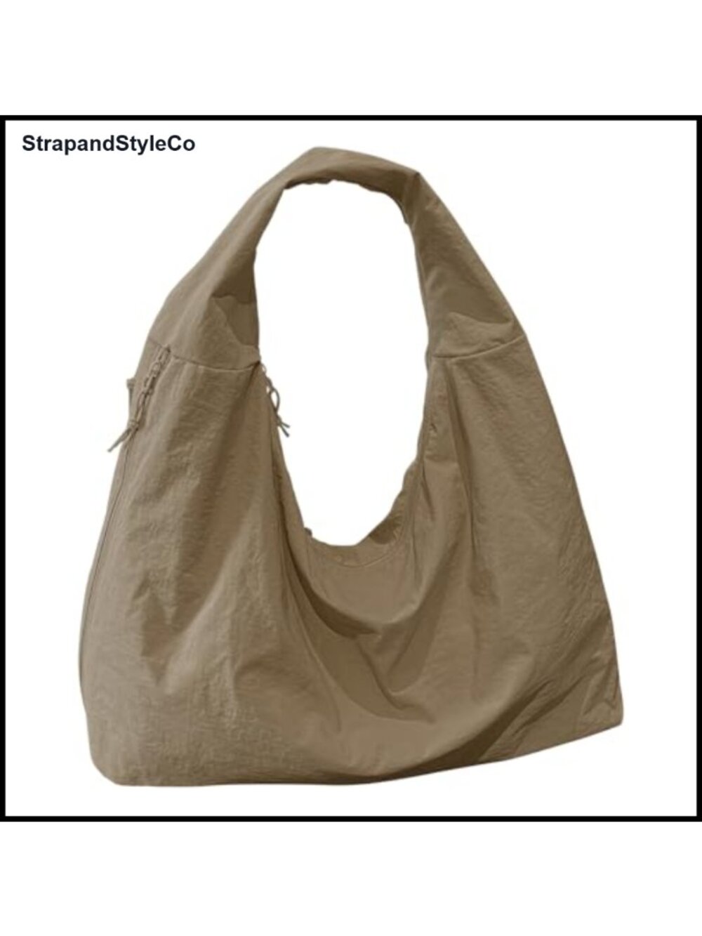 Slouchy Nylon Hobo Shoulder Bag Large Tote Travel Gym Beach Weekender